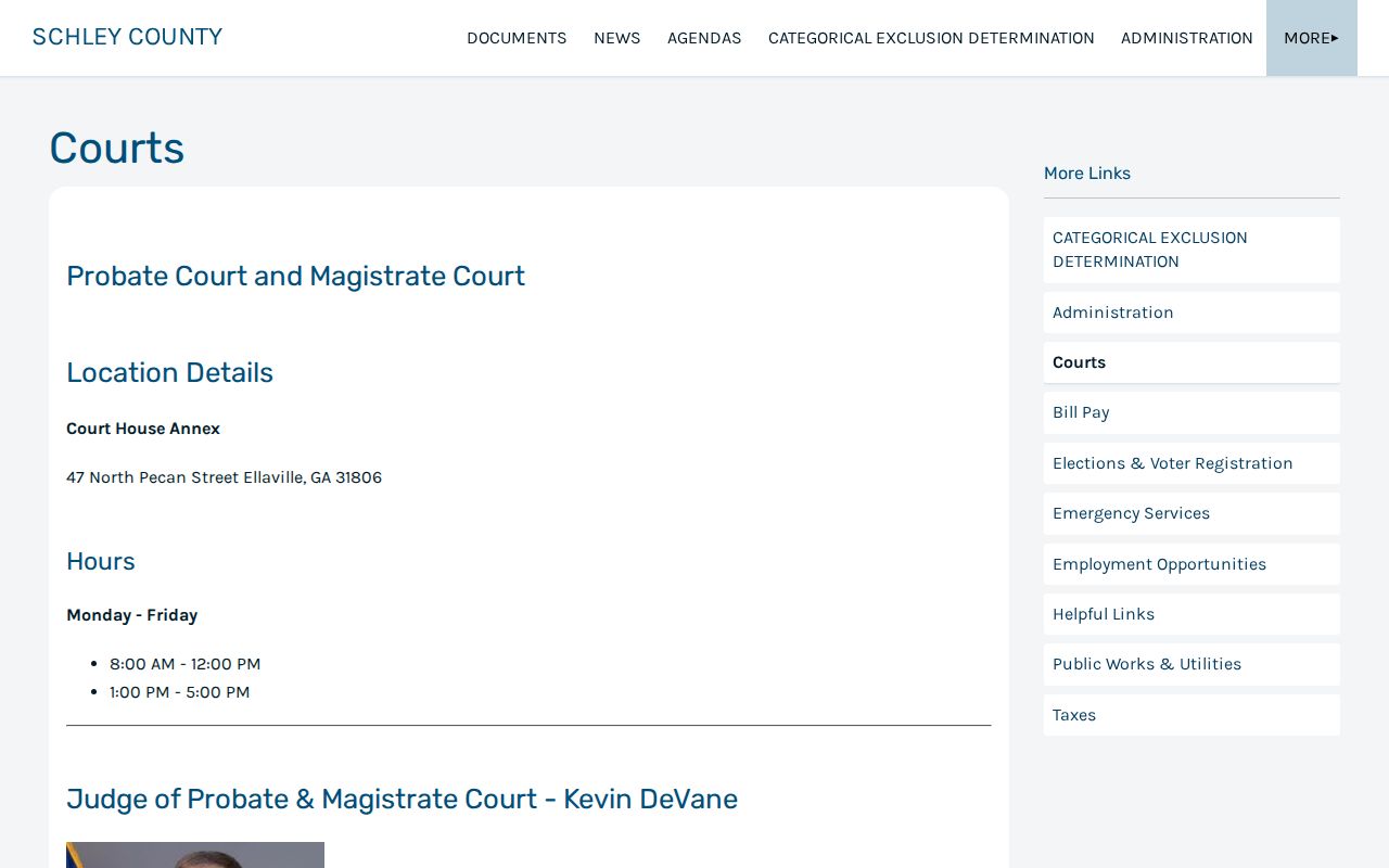 Schley County warrant records county court directory